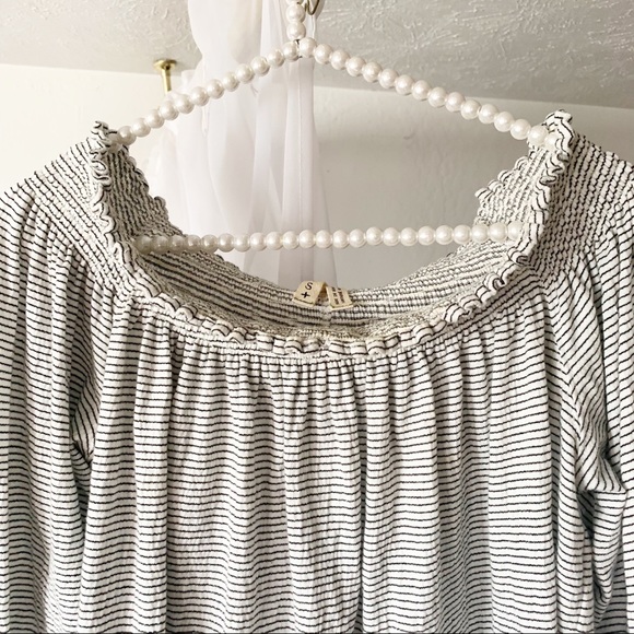 Free People Off The Shoulder Striped Lexington Top - Picture 7 of 9